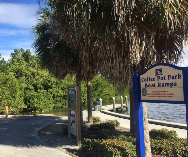 Coffee Pot Island Boat Launch Sign